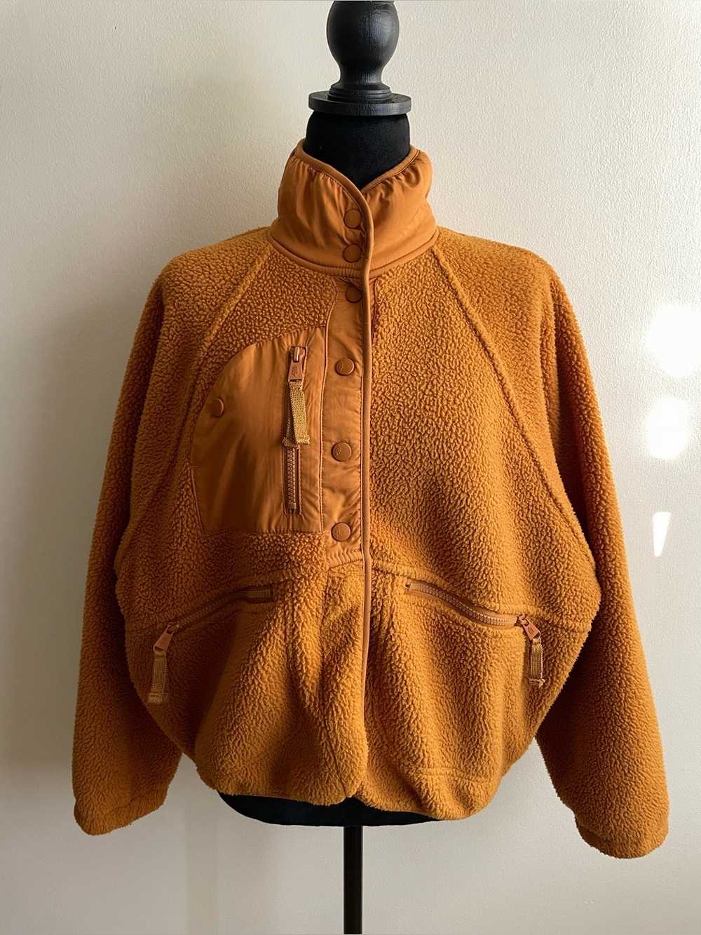 Free People FP Movement Hit The Slopes Fleece Jacket S Russet Orange
